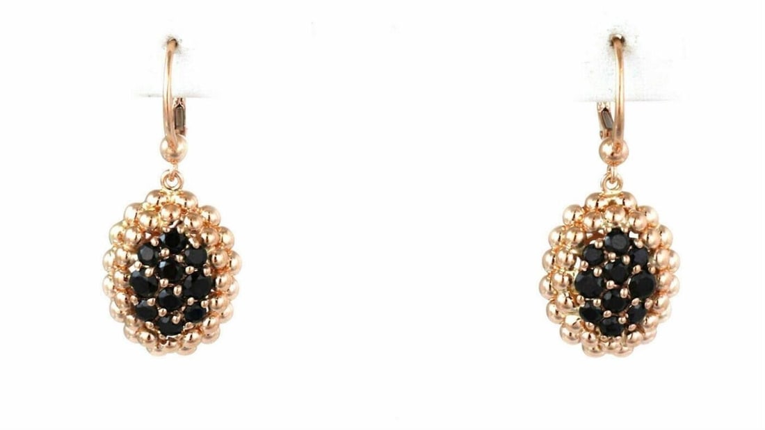 Pasquale Bruni 18k Rose Gold Black Quartz Drop Earrings: Pasquale Bruni 18k Rose Gold Black Quartz Drop Earrings These Pasquale Bruni dangle earrings are crafted from solid 18k rose gold and feature striking black quartz gemstones. The earrings showcase ele