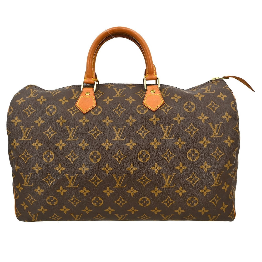Louis Vuitton Speedy 40 Monogram Canvas Duffle Bag: Louis Vuitton Speedy 40 Monogram Canvas Duffle Bag This is a Louis Vuitton Speedy 40 duffle handbag featuring the iconic monogram canvas leather exterior in brown. The bag is designed with double hand