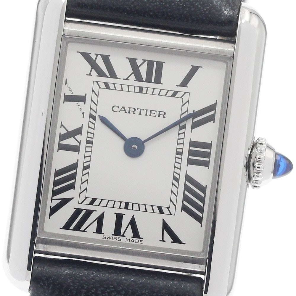 Cartier Tank Must SM Quartz Ladies Wristwatch Silver Dial: Cartier Tank Must SM Quartz Ladies Wristwatch Silver Dial This is a pre-owned Cartier Tank Must SM WSTA0042 wristwatch, designed for women. Crafted in Switzerland, it features a silver dial and operat