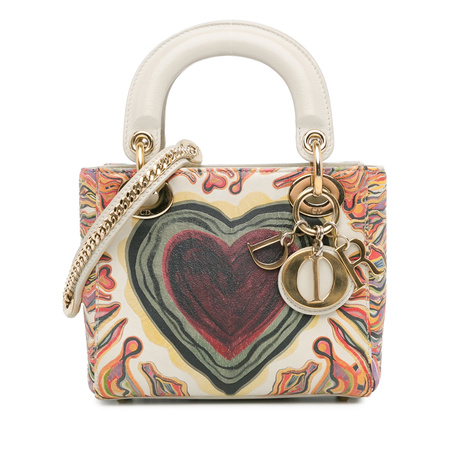 Dior Limited Edition Mini Calfskin Lady DiorAmour Satchel White: Dior Limited Edition Mini Calfskin Lady DiorAmour Satchel White This limited edition Mini Calfskin Lady DiorAmour satchel showcases exquisite craftsmanship with its leather body adorned with intricate