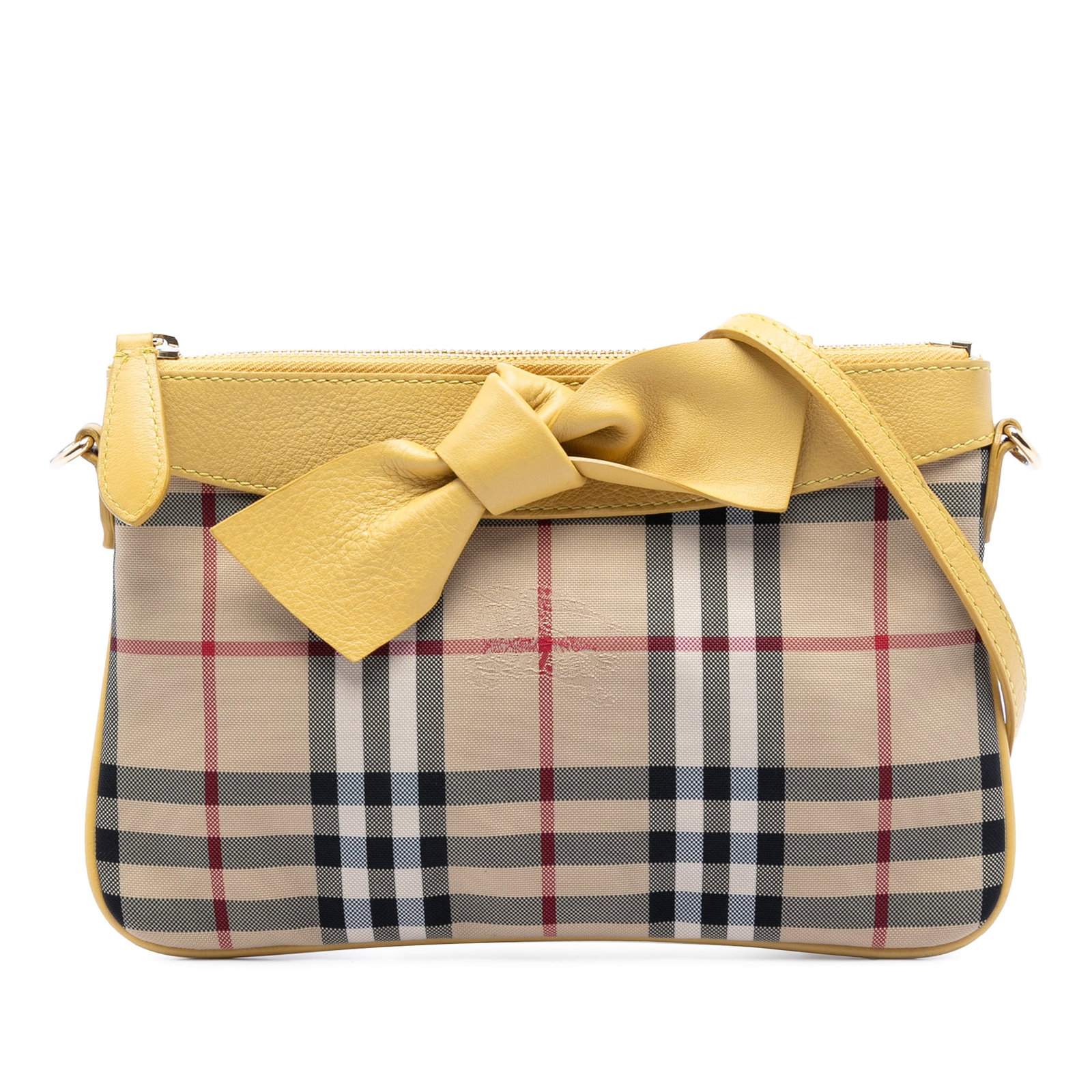 Burberry Bow Detail Haymarket Check Canvas Crossbody Bag (1 of 6)