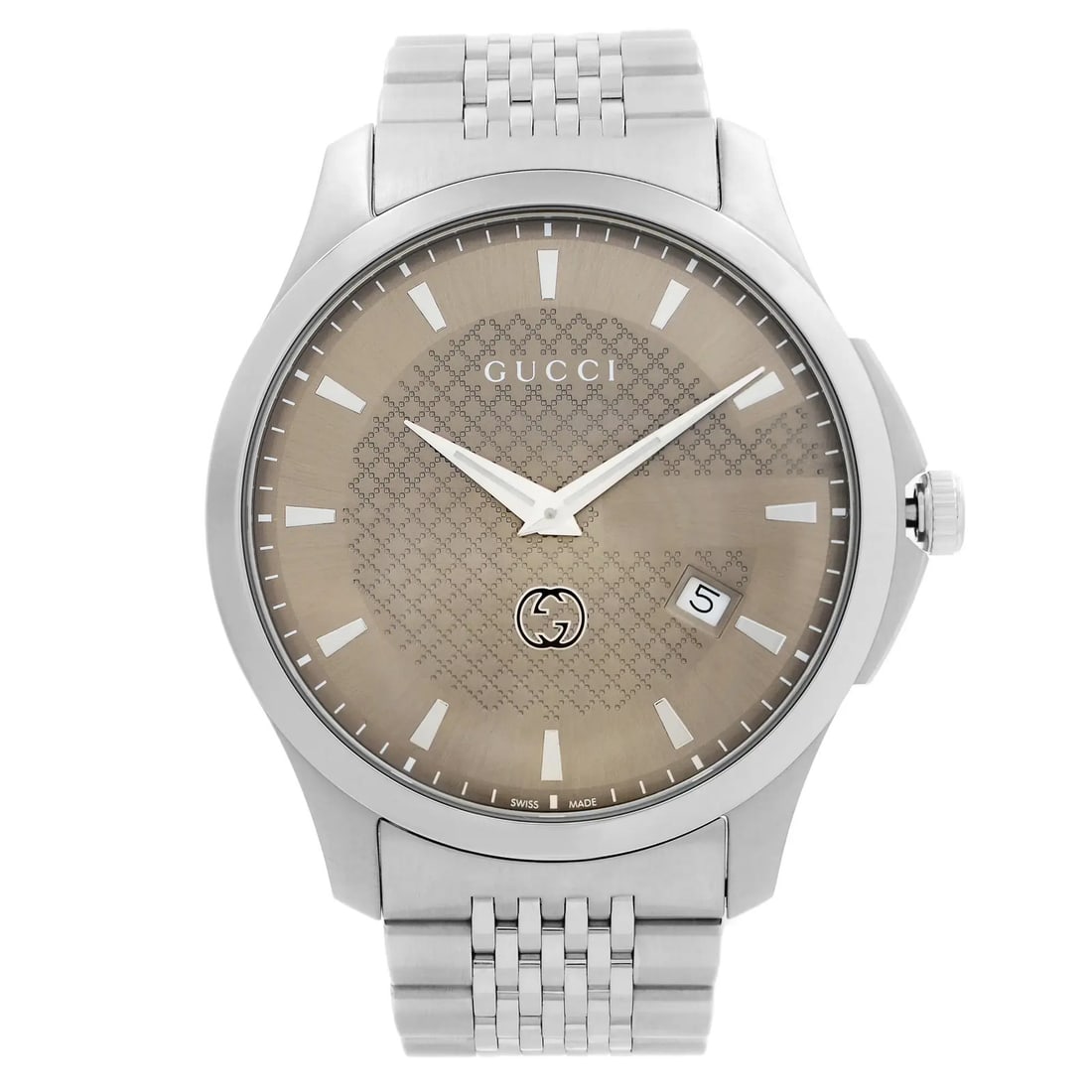 Gucci G-Timeless 40mm Quartz Watch Bronze Dial Stainless Steel Bracelet: Gucci G-Timeless 40mm Quartz Watch Bronze Dial Stainless Steel Bracelet Discover the elegance of the Gucci G-Timeless 40mm Stainless Steel Quartz Men's Watch, featuring a stunning bronze dial. This lu