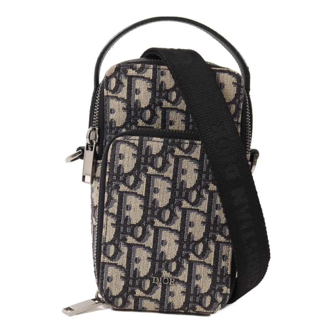 Dior Rider Canvas Blue Beige Pouch Shoulder Bag: Dior Rider Canvas Blue Beige Pouch Shoulder Bag This Christian Dior Rider pouch is a versatile 2-way shoulder bag crafted from durable blue canvas with beige accents. Designed for men, it features a c