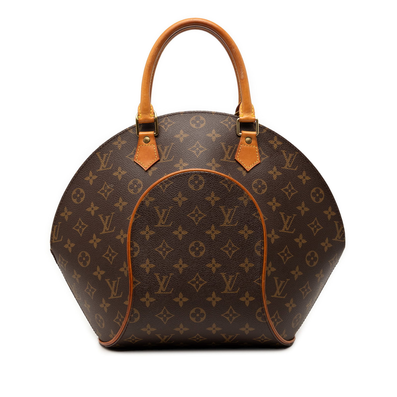 Louis Vuitton Ellipse MM Monogram Canvas Satchel with Leather Trim: Louis Vuitton Ellipse MM Monogram Canvas Satchel with Leather Trim The Louis Vuitton Monogram Ellipse MM is crafted from the iconic monogram canvas with vachetta leather trim and rolled vachetta leath