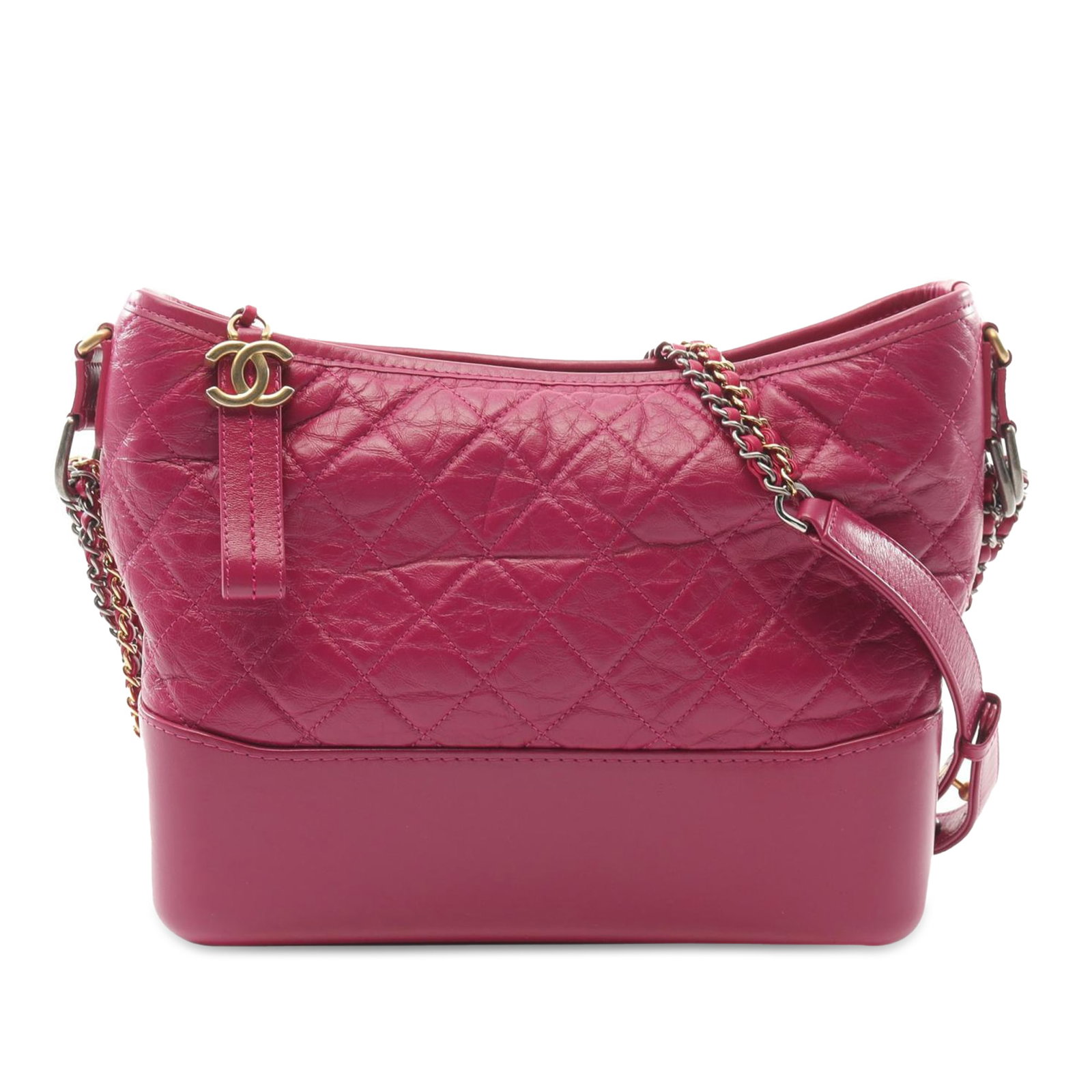 Chanel Medium Gabrielle Crossbody Pink Quilted Calfskin Bag: Chanel Medium Gabrielle Crossbody Pink Quilted Calfskin Bag The Chanel Medium Aged Calfskin Gabrielle Crossbody is a stylish and sophisticated bag crafted from quilted calfskin leather. It features a 