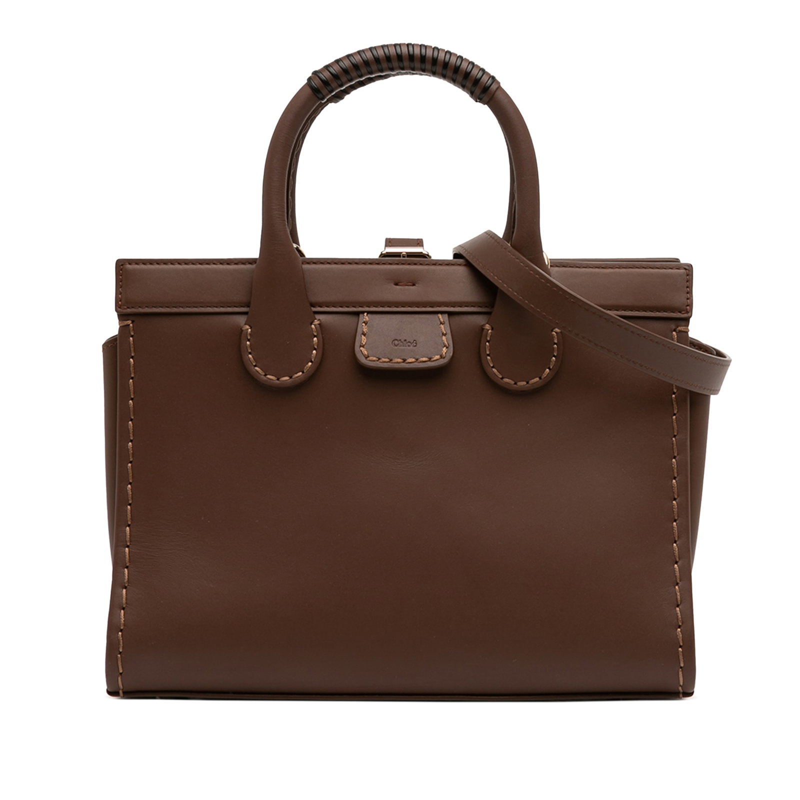 Chloe Edith Brown Leather Satchel with Detachable Strap (1 of 7)