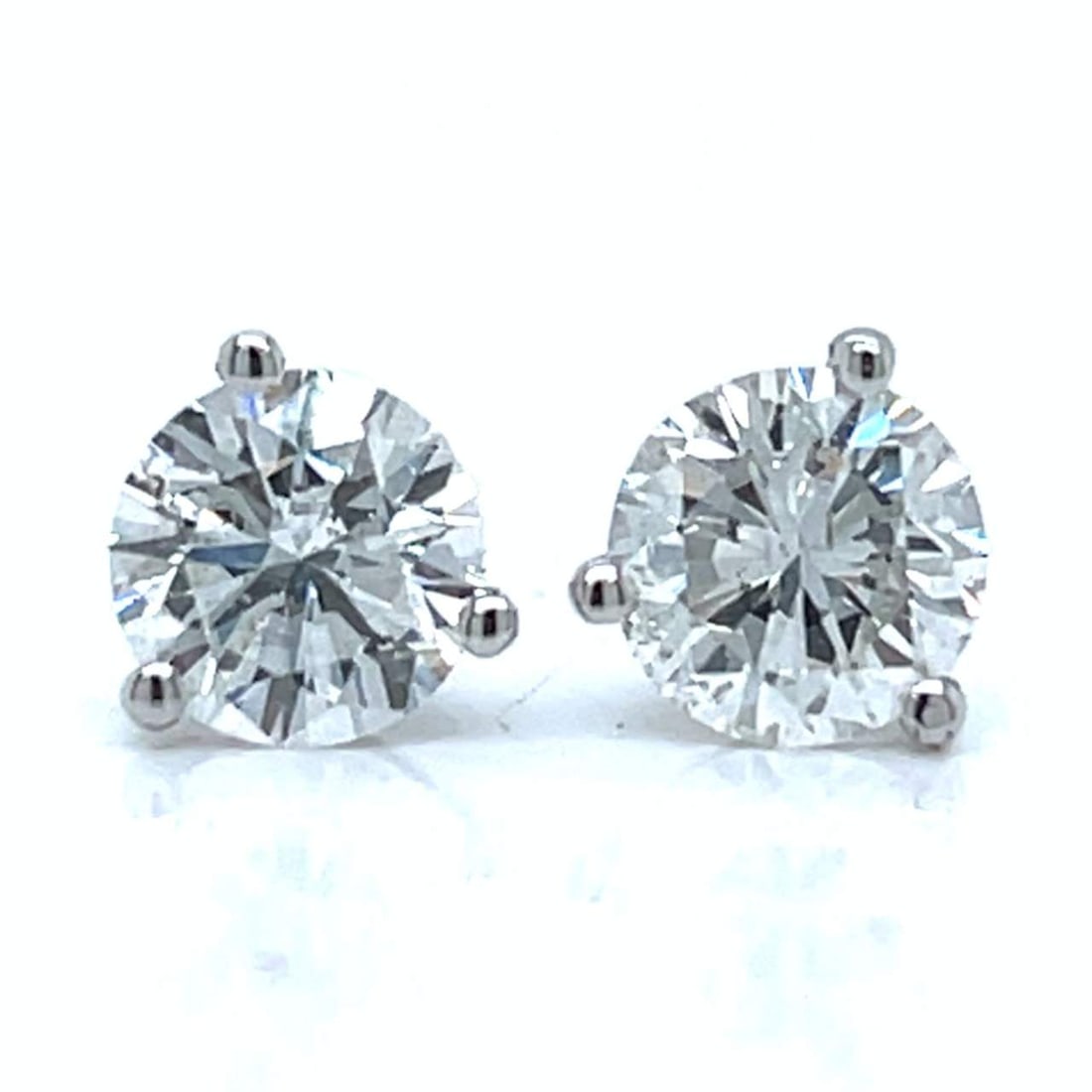 14K White Gold 2.26 Ct GIA Certified Diamond Stud Earrings (1 of 5)