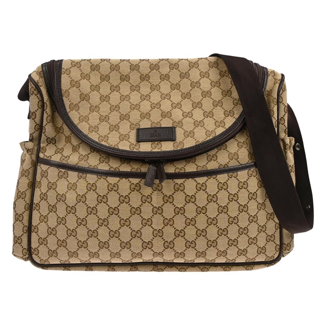 Gucci GG Canvas Leather Brown Shoulder Tote Large: Gucci GG Canvas Leather Brown Shoulder Tote Large This Gucci GG shoulder bag features a beige canvas and leather exterior with the iconic GG pattern. Designed in a large size, it offers ample space fo
