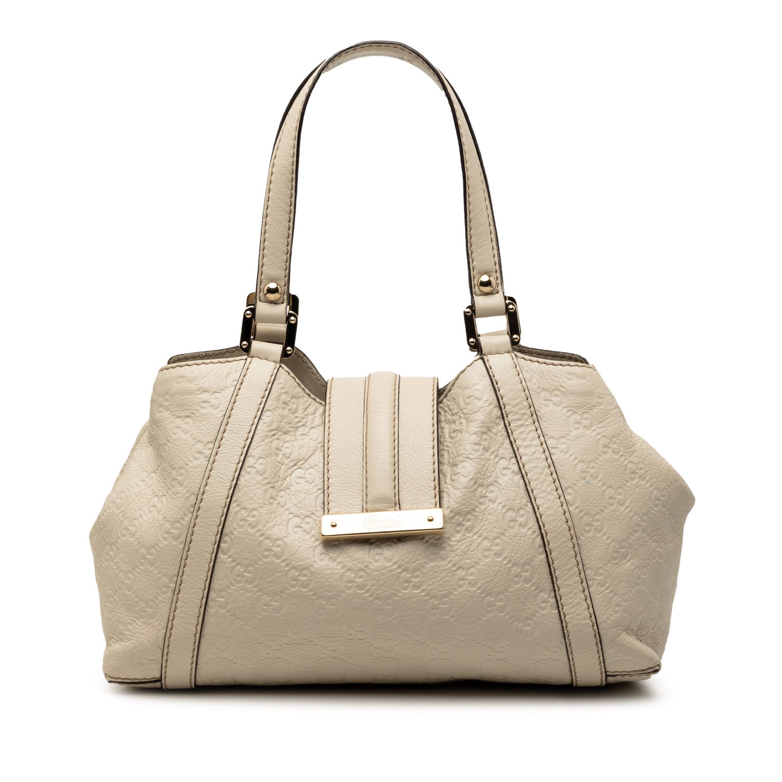 Gucci Guccissima embossed leather brown tote with magnetic snap: Gucci Guccissima embossed leather brown tote with magnetic snap This Guccissima New Ladies Tote features an embossed leather exterior in brown, complemented by flat leather straps. The tote has an ope