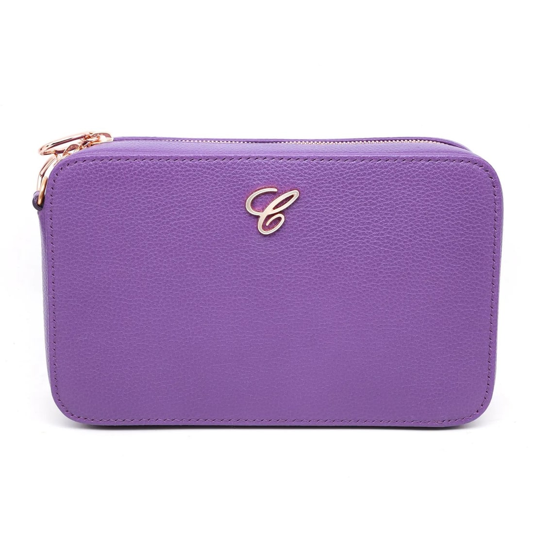 Chopard Happy Hearts Mini Handbag Purple Grained Leather 95000-1180: Chopard Happy Hearts Mini Handbag Purple Grained Leather 95000-1180 The Chopard Happy Hearts Purple Grained Leather Mini Chain Handbag is a chic and compact accessory perfect for any occasion. This st