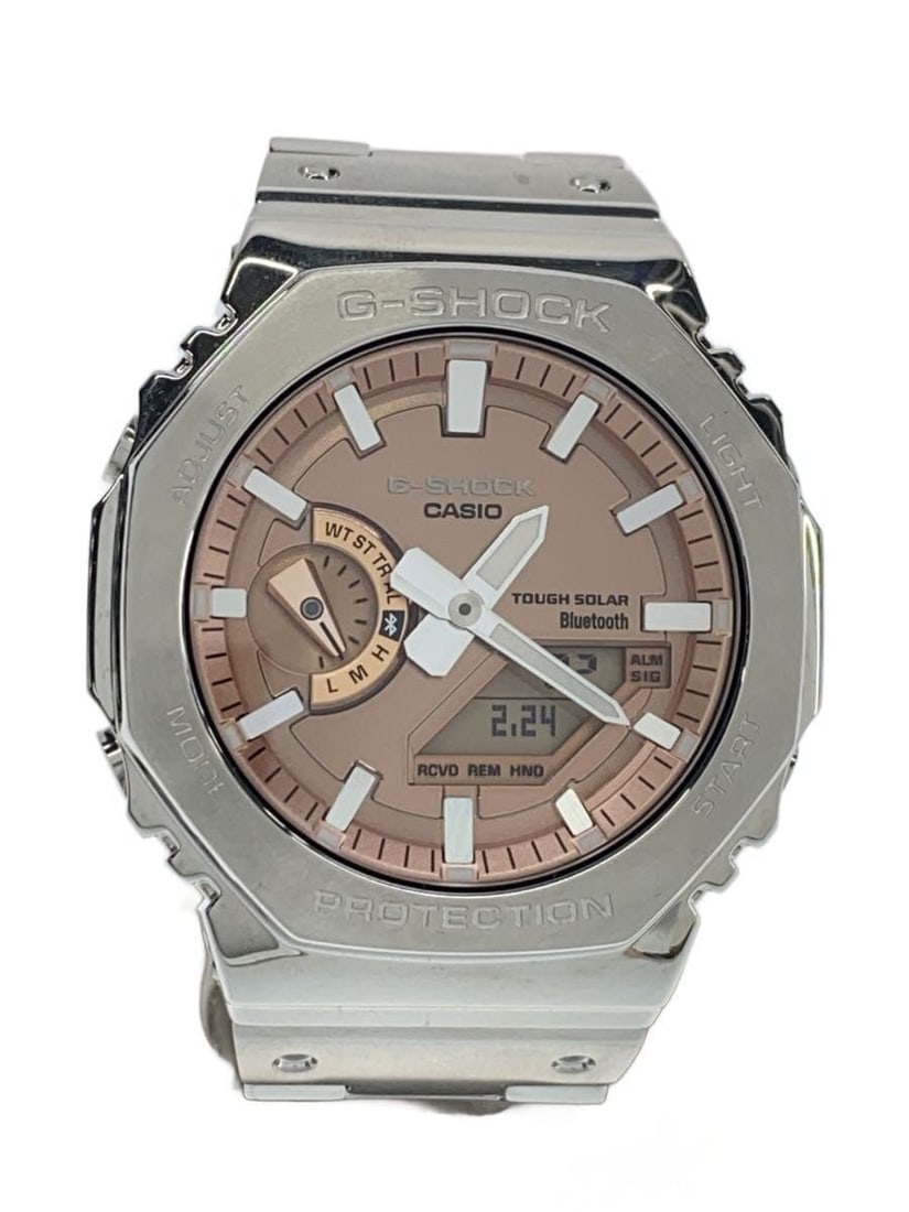 Casio G Shock GM B2100 Pink Stainless Steel Wristwatch: Casio G Shock GM B2100 Pink Stainless Steel Wristwatch This CASIO G-SHOCK GM-B2100 men's wristwatch features a durable stainless steel case and band in a distinctive pink color. Designed for everyday 