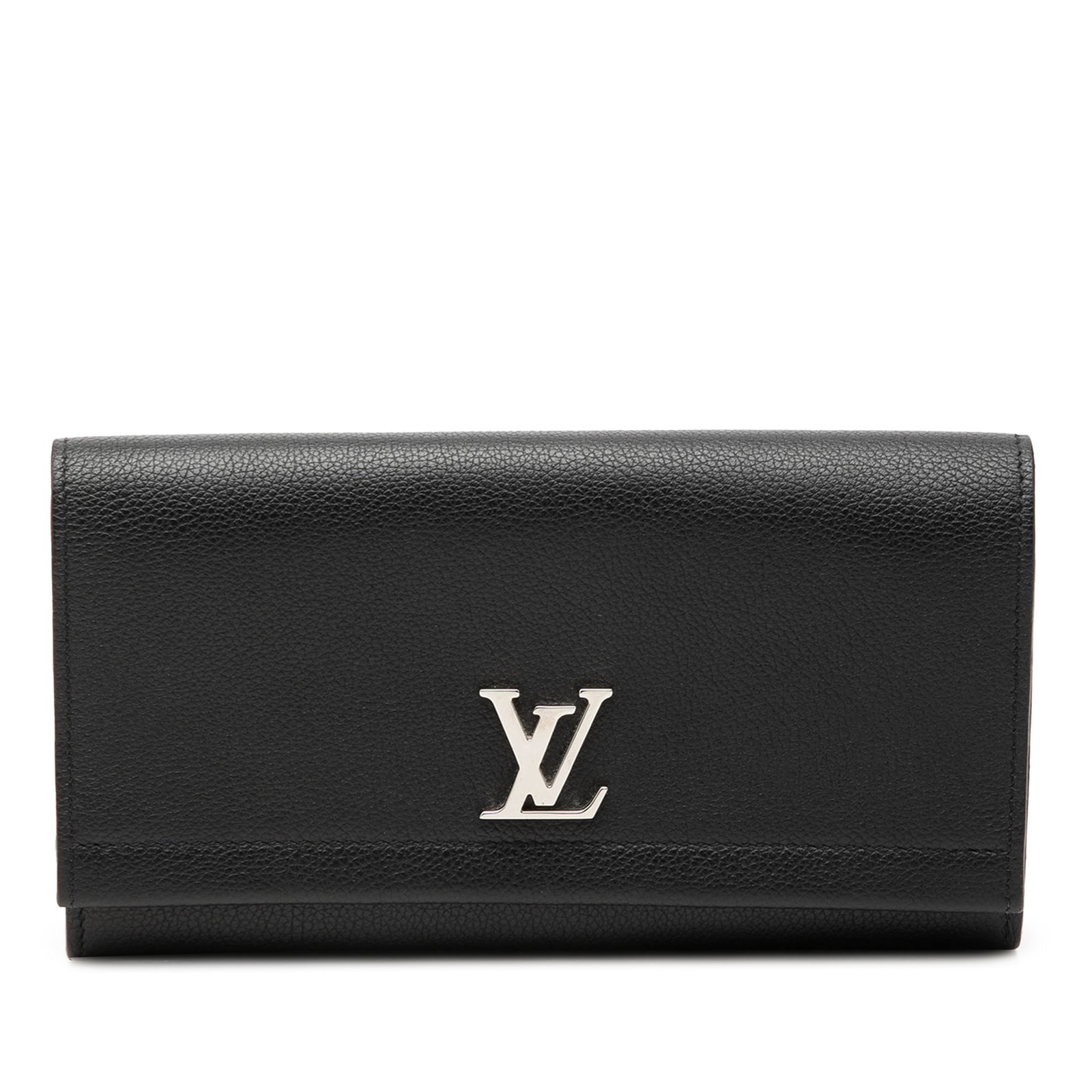 Louis Vuitton Lockme II Black Leather Long Wallet (1 of 7)