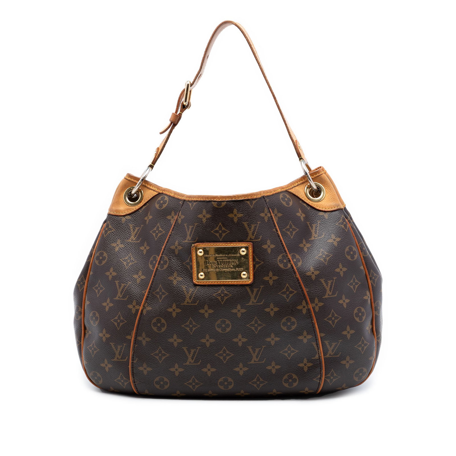 Louis Vuitton Galliera PM Monogram Canvas Shoulder Bag: Louis Vuitton Galliera PM Monogram Canvas Shoulder Bag This Louis Vuitton Monogram Galliera PM features the signature monogram canvas body with vachetta leather trim and a flat vachetta strap. The bag