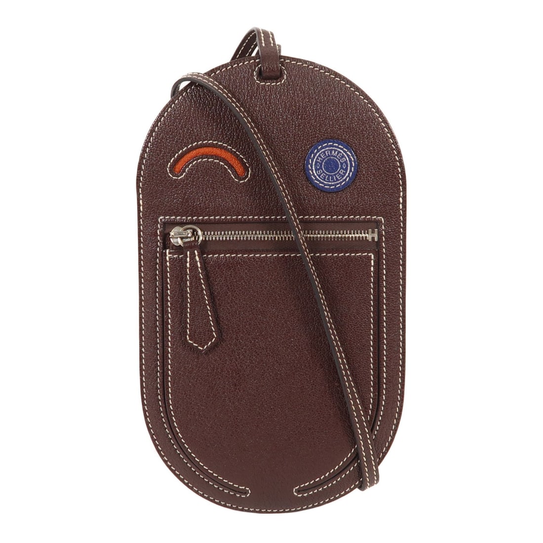 HERMES In The Loop Phone To Go Wink GM Brown Leather Shoulder Bag: HERMES In The Loop Phone To Go Wink GM Brown Leather Shoulder Bag This Hermes In The Loop Phone To Go Wink GM shoulder bag features a sleek brown leather exterior with a minimalist design. Crafted in 