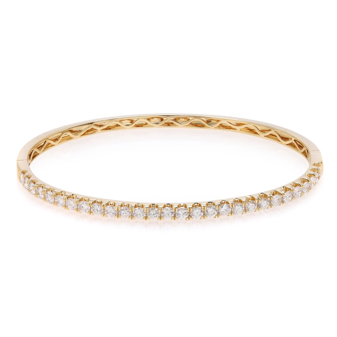 Rachel Koen 18K Yellow Gold Bangle Bracelet 2.00Cttw Diamonds: Rachel Koen 18K Yellow Gold Bangle Bracelet 2.00Cttw Diamonds This exquisite Rachel Koen bangle bracelet is designed for elegance and sophistication. Crafted in 18K yellow gold, it features stunning r