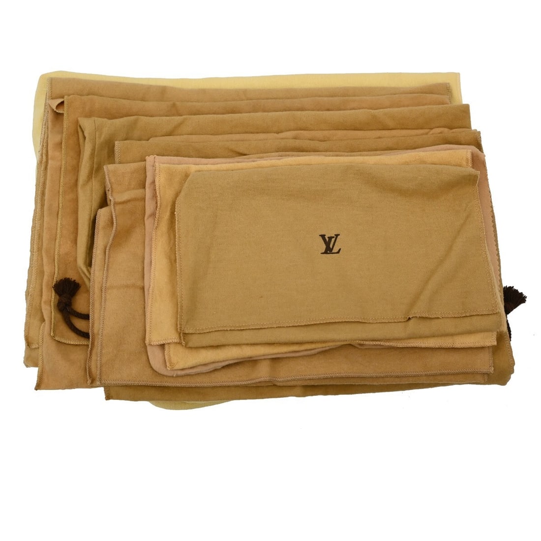 Set of 10 Louis Vuitton Authentic Dust Bags 100 Cotton Brown (1 of 6)