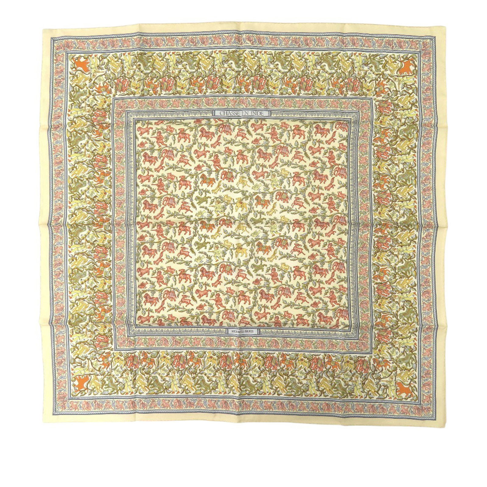 Hermes 90 Chasse En Inde silk square scarf (1 of 5)
