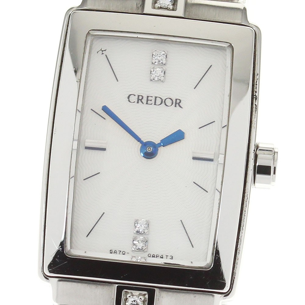Seiko Credor Aqua Quartz Women's Stainless Steel Watch 5A70-0AM0: Seiko Credor Aqua Quartz Women's Stainless Steel Watch 5A70-0AM0 This Seiko Credor Aqua women's wristwatch features a stainless steel case and bracelet with a silver dial. The watch operates on a reli