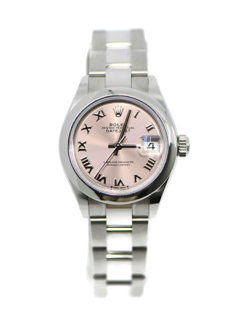 Rolex Datejust 279160 Stainless Steel Watch with Pink Dial and Papers: Rolex Datejust 279160 Stainless Steel Watch with Pink Dial and Papers Discover the elegance of the Rolex Datejust 279160, a stunning wristwatch crafted from high-quality stainless steel. This pre-owne