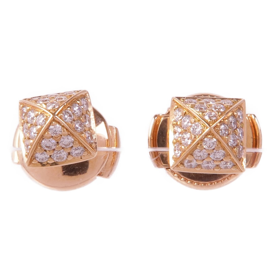 Hermes Clou d'H Diamond Pierced Earrings 18K Rose Gold: Hermes Clou d'H Diamond Pierced Earrings 18K Rose Gold These HERMES Clou d'H pierced earrings are crafted from 18K pink (rose) gold and feature sparkling diamond accents. Designed for women, these ele