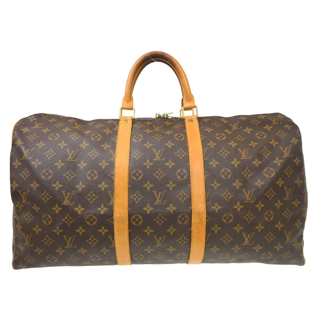 Louis Vuitton Keepall 55 Monogram Duffle Travel Bag: Louis Vuitton Keepall 55 Monogram Duffle Travel Bag This Louis Vuitton Keepall 55 is a vintage extra-large travel duffle bag crafted from the brand's signature monogram canvas leather. It features dou