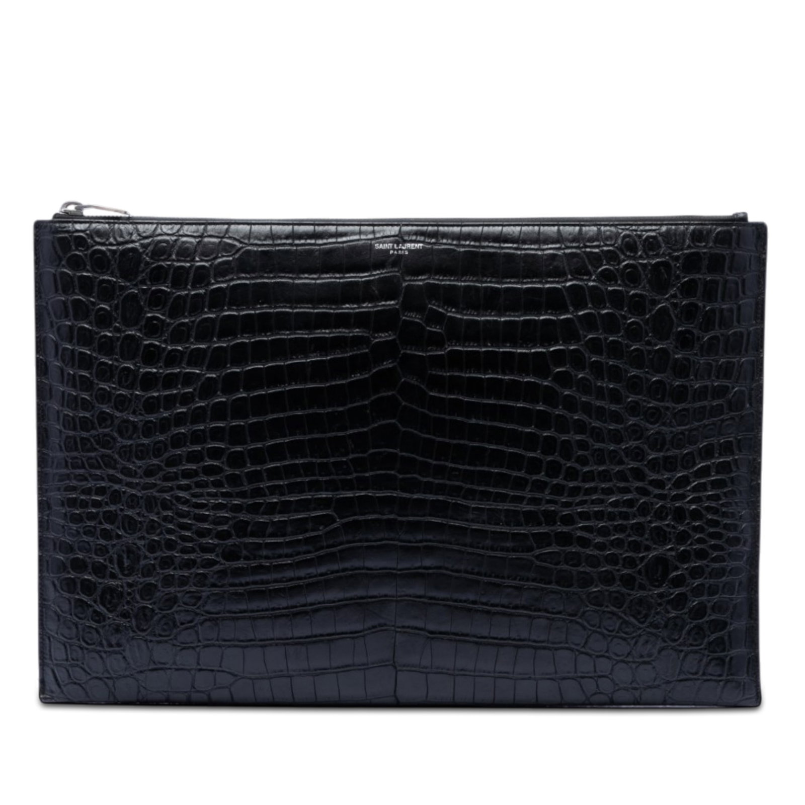 Saint Laurent Black Leather Zip Clutch Document Holder (1 of 7)
