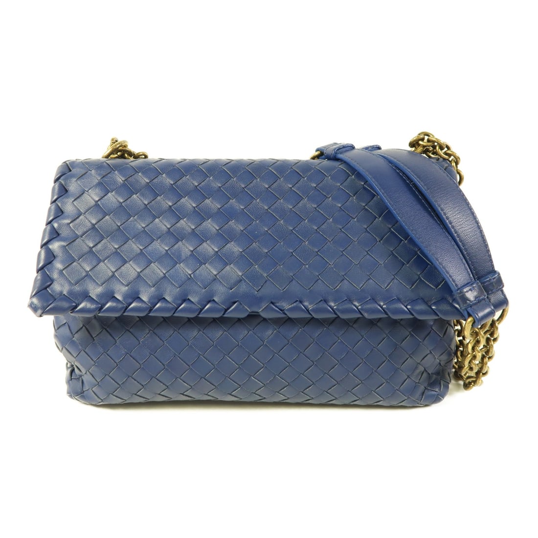 Bottega Veneta BV GHW Blue Calfskin Shoulder Bag (1 of 17)