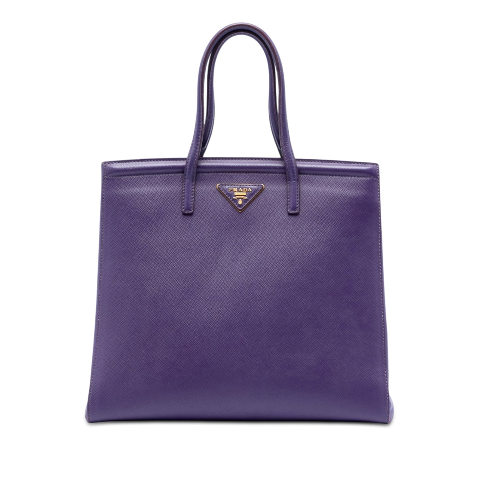 Prada Saffiano Lux Parabole Purple Leather Satchel with Detachable Strap (1 of 6)