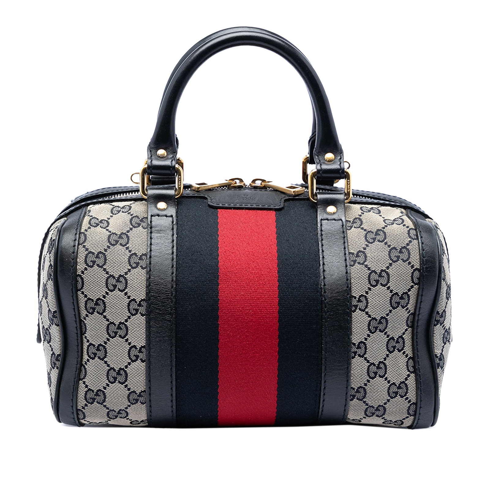 Gucci beige canvas Joy Boston satchel with web trim (1 of 7)