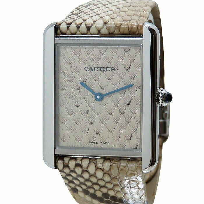Cartier Tank Solo LM Quartz Beige Dial Steel Leather Watch Men (1 of 8)