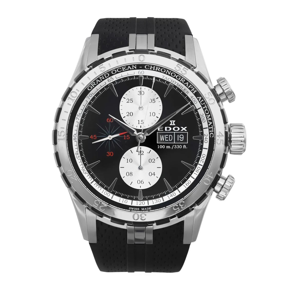 Edox Grand Ocean 48mm Automatic Men's Watch Black Dial Rubber Strap: Edox Grand Ocean 48mm Automatic Men's Watch Black Dial Rubber Strap Discover the Edox Grand Ocean, a sophisticated 48mm wristwatch designed for men who appreciate style and functionality. This automat