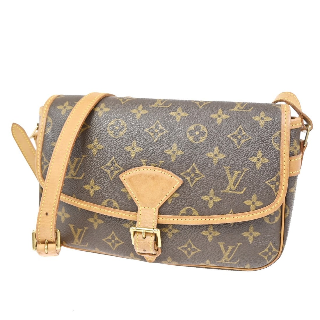 Louis Vuitton Sologne Brown Leather Shoulder Bag: Louis Vuitton Sologne Brown Leather Shoulder Bag This Louis Vuitton Sologne Handbag features the iconic Monogram Canvas design with brown leather trim. Designed for women, it offers a classic silhouet