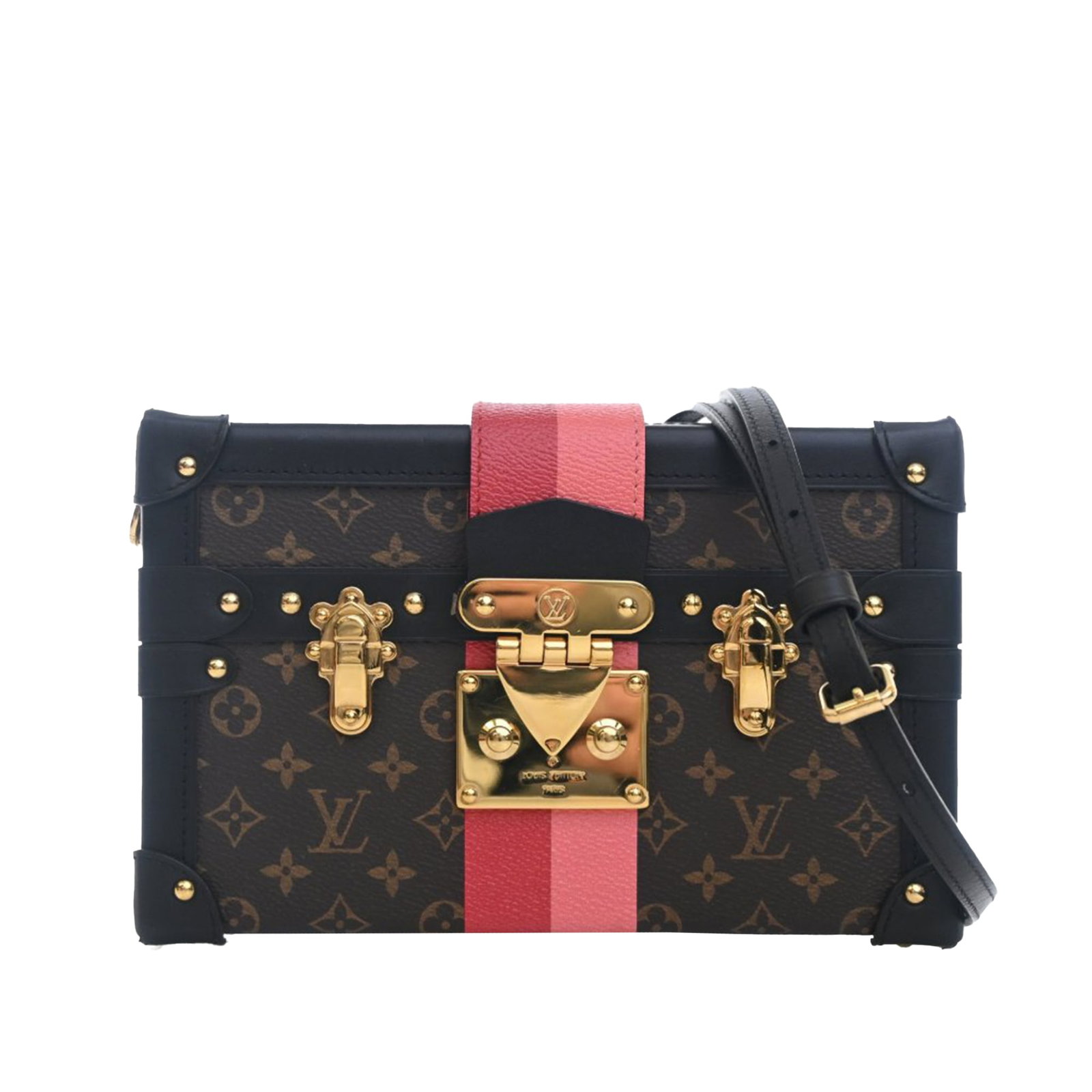 Louis Vuitton Petite Malle Monogram Canvas Bag: Louis Vuitton Petite Malle Monogram Canvas Bag The Louis Vuitton Monogram Petite Malle is crafted with a monogram canvas body accented by leather trim. It features a detachable and adjustable flat lea