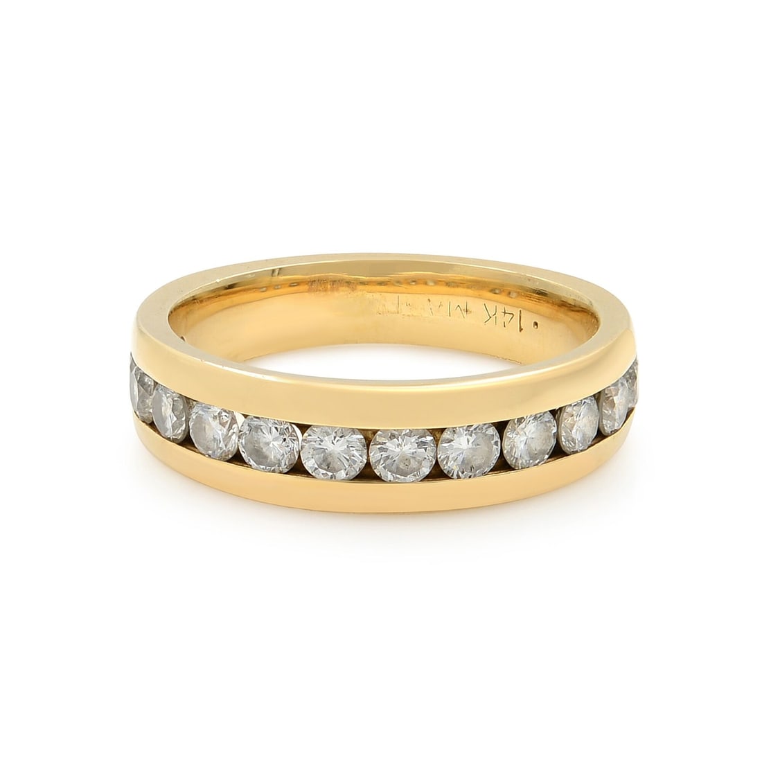 Rachel Koen 14K Yellow Gold Diamond Band Ring 0.56ct 14 Diamonds Size 6: Rachel Koen 14K Yellow Gold Diamond Band Ring 0.56ct 14 Diamonds Size 6 This stunning Rachel Koen wedding ring band is expertly crafted from 14K yellow gold, showcasing a total of 14 channel-set round