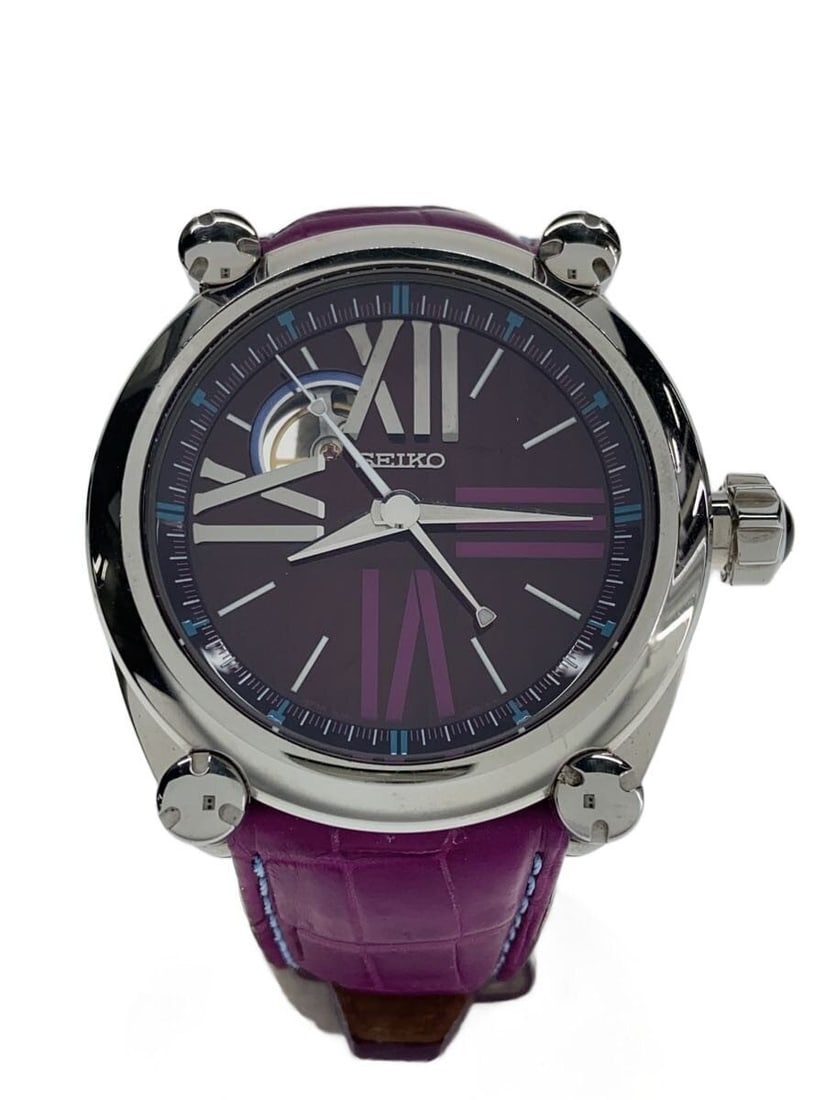 Seiko Galante 8L38 00C0 Purple Leather Men's Wristwatch: Seiko Galante 8L38 00C0 Purple Leather Men's Wristwatch This SEIKO Galante Mechanical 8L38-00C0 men's wristwatch features a striking purple color and a leather band. Made in Japan, the watch is in pre