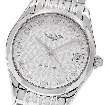 Longines Grand Classic women s automatic stainless steel wristwatch: Longines Grand Classic women s automatic stainless steel wristwatch This Longines Grand Classic Date women's wristwatch features a stainless steel case and bracelet with a silver dial. The watch is po