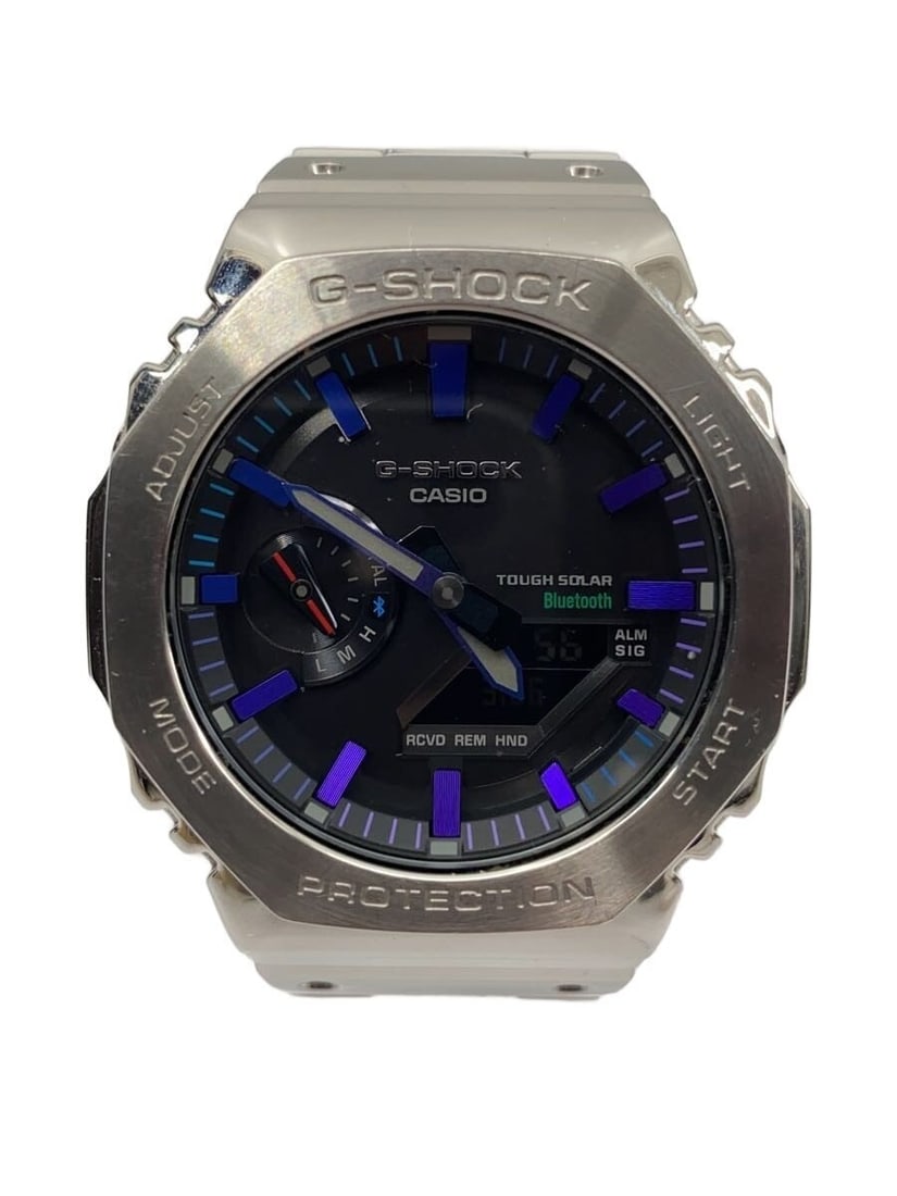 CASIO Stainless Steel G-SHOCK GM-B2100 Men's Wristwatch: CASIO Stainless Steel G-SHOCK GM-B2100 Men's Wristwatch This CASIO G-SHOCK GM-B2100 men's wristwatch features a robust stainless steel construction with a black finish. Designed in Japan, it is a slig