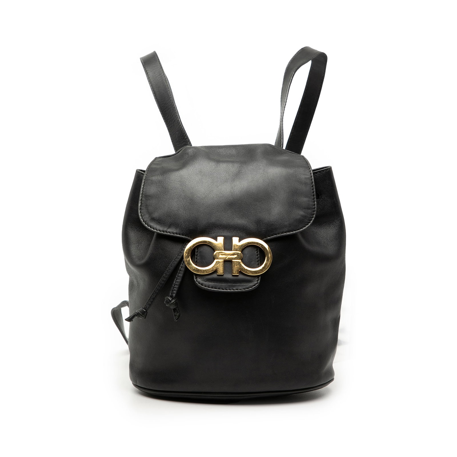 Black Leather Backpack with Double Gancini Detail by Ferragamo (1 of 6)