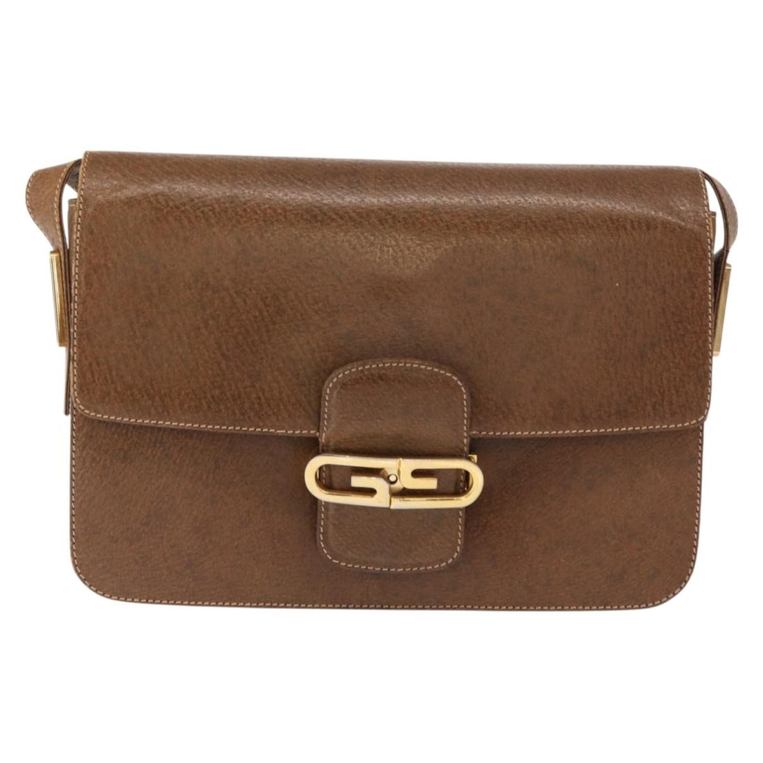 Gucci Leather Shoulder Bag Vintage Flap Brown 25cm by 16cm by 5cm (1 of 18)