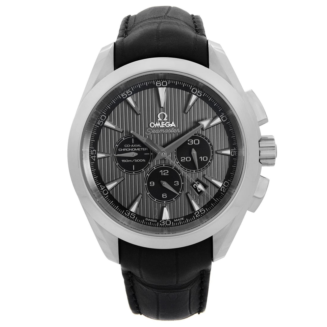 Omega Seamaster Aqua Terra Chronograph Gray Dial Steel Watch 231.13.44.50.06.001: Omega Seamaster Aqua Terra Chronograph Gray Dial Steel Watch 231.13.44.50.06.001 This Omega Seamaster Aqua Terra Steel Chronograph features a striking gray dial and is designed for luxury sport enthus