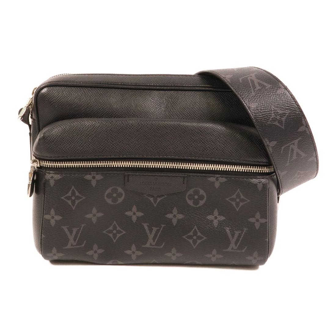 Louis Vuitton Monogram Eclipse Taiga messenger bag: Louis Vuitton Monogram Eclipse Taiga messenger bag This Louis Vuitton Outdoor Messenger Shoulder Bag features the signature Monogram Eclipse Taiga design in black PVC coated canvas. Designed for men, 