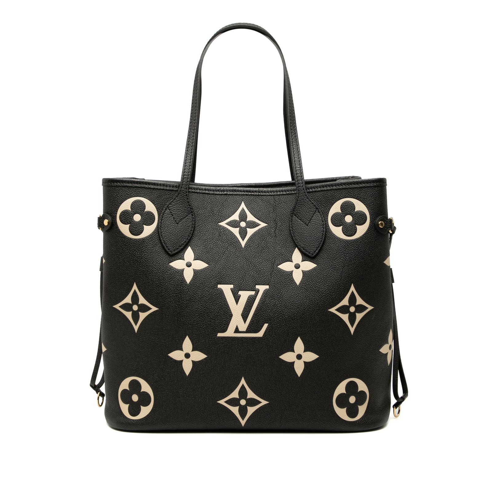 Louis Vuitton Bicolor Monogram Giant Empreinte Neverfull MM Bag: Louis Vuitton Bicolor Monogram Giant Empreinte Neverfull MM Bag Introducing the Louis Vuitton Bicolor Monogram Giant Empreinte Neverfull MM, an exquisite handbag crafted from monogram empreinte leathe