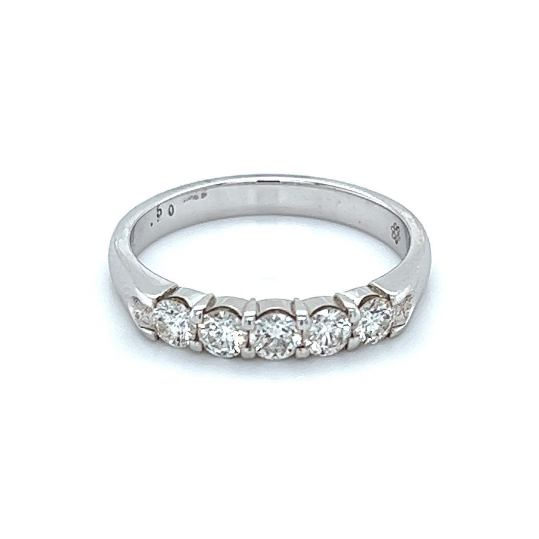 Rachel Koen 0.50ct Round Diamond Wedding Band 18K White Gold Size 6.75: Rachel Koen 0.50ct Round Diamond Wedding Band 18K White Gold Size 6.75 This stunning wedding band from Rachel Koen is crafted in highly polished 18K white gold and features five sparkling round brilli