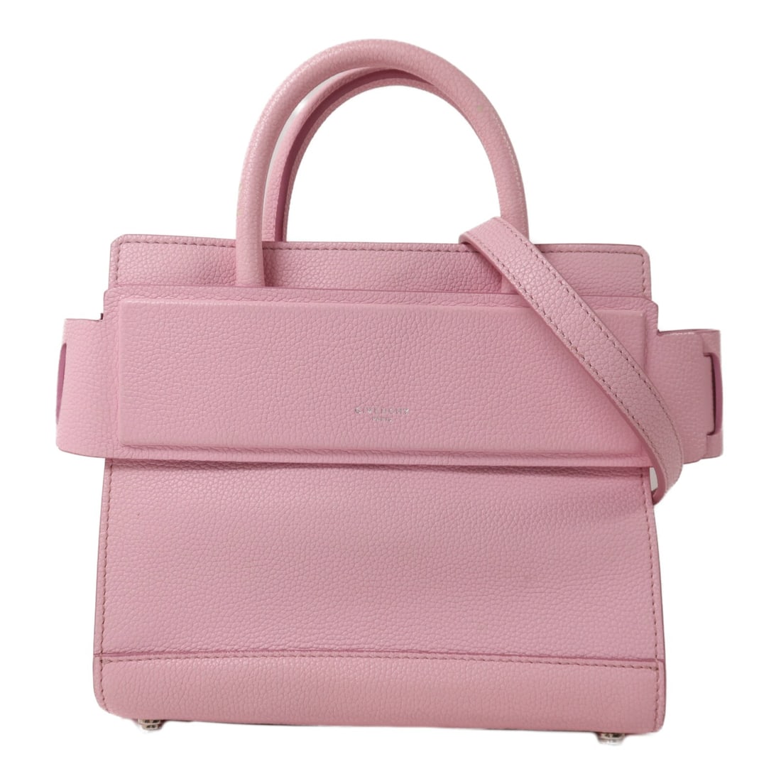 Givenchy Pink Calfskin 2 Way Shoulder Bag: Givenchy Pink Calfskin 2 Way Shoulder Bag This Givenchy 2-way shoulder bag is crafted from pink calfskin leather, offering both style and versatility. Designed for women, the bag features a structured