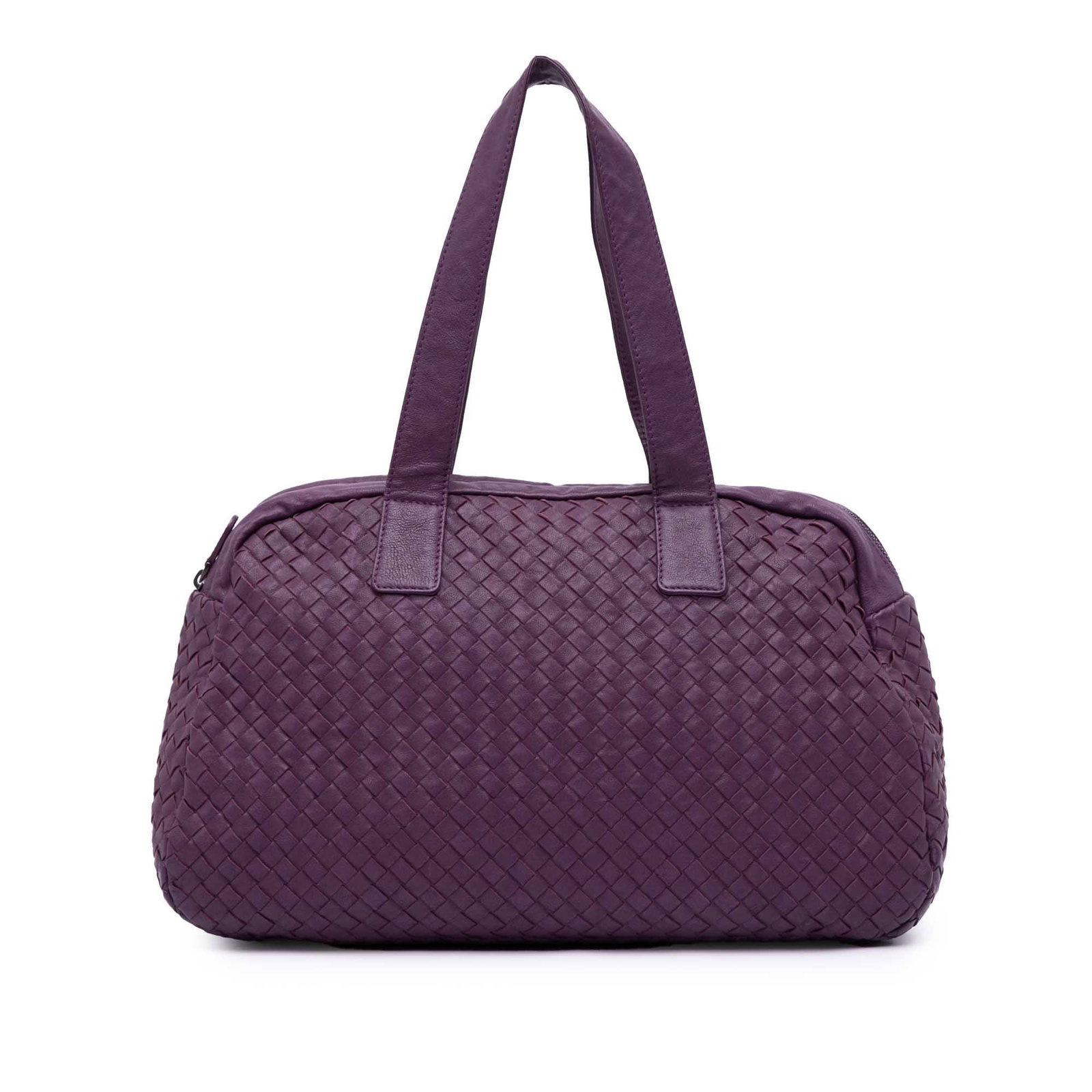 Bottega Veneta Purple Nappa Intrecciato Shoulder Bag Italy Leather: Bottega Veneta Purple Nappa Intrecciato Shoulder Bag Italy Leather Introducing the Bottega Veneta Nappa Intrecciato Shoulder Bag, a stylish accessory crafted from luxurious woven nappa leather. This b