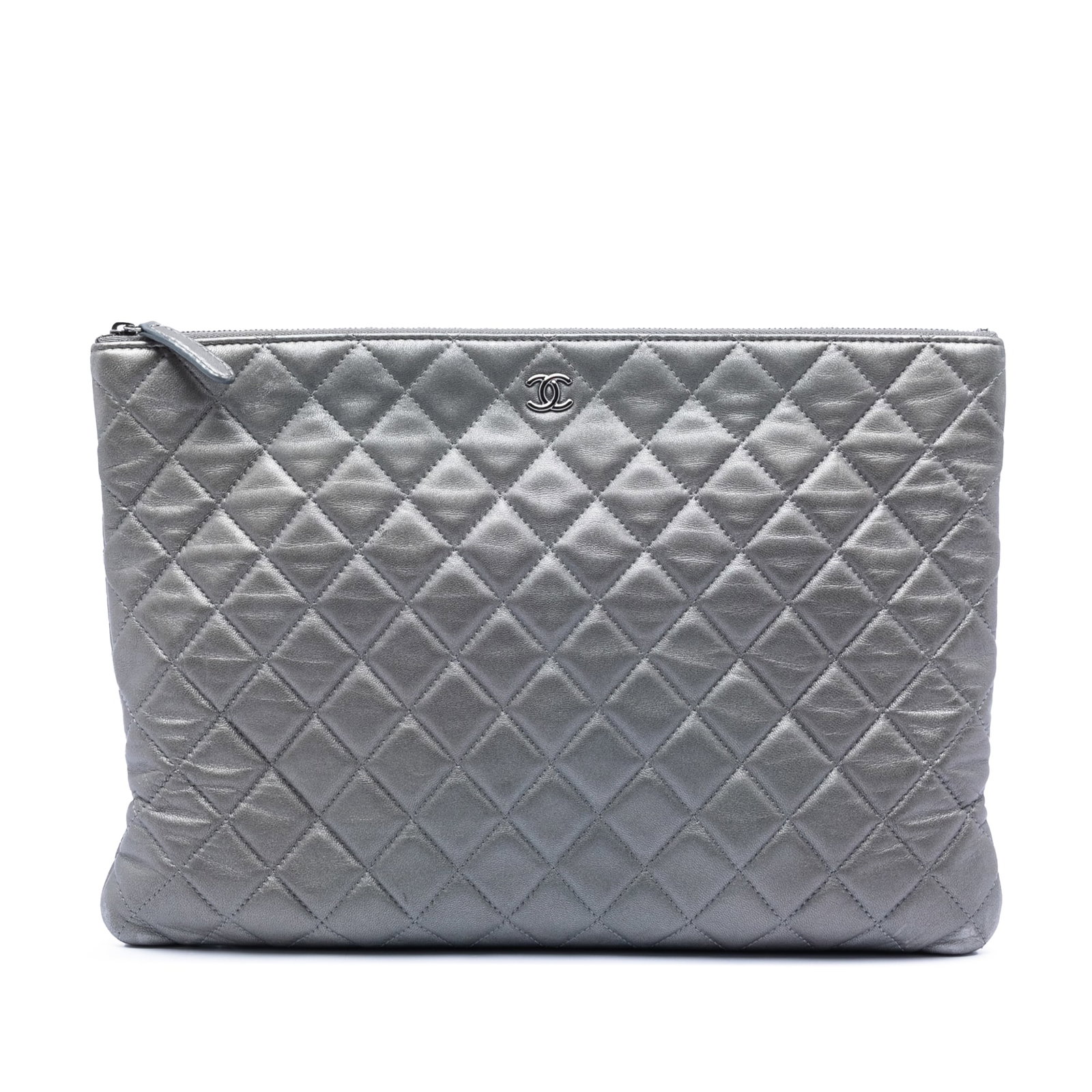 Chanel Metallic Lambskin Quilted O Case Clutch Bag (1 of 7)