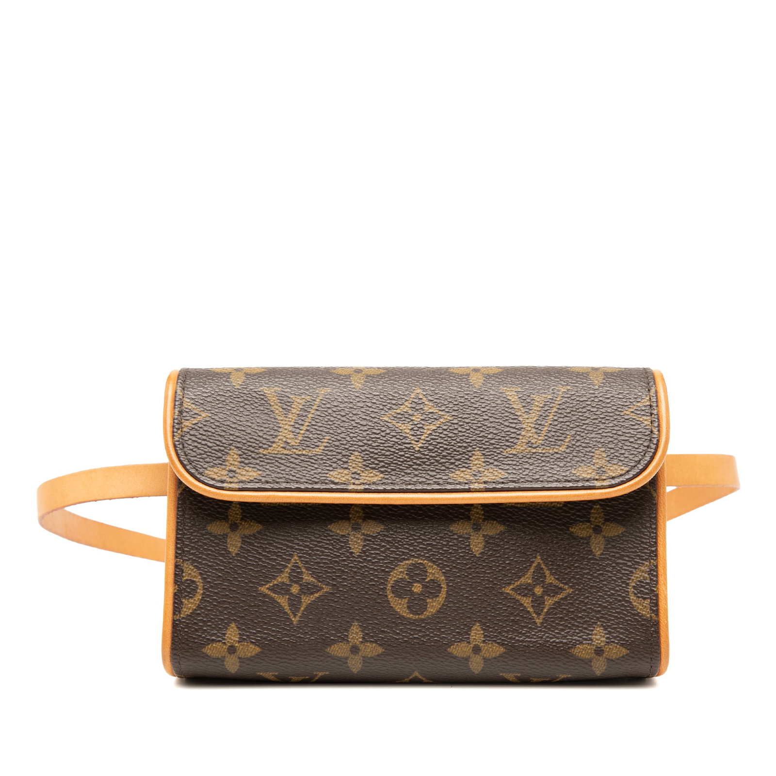 Louis Vuitton Florentine Monogram Canvas Waist Bag with Vachetta Leather Trim: Louis Vuitton Florentine Monogram Canvas Waist Bag with Vachetta Leather Trim The Louis Vuitton Monogram Pochette Florentine is crafted from signature monogram canvas with vachetta leather trim. It fe