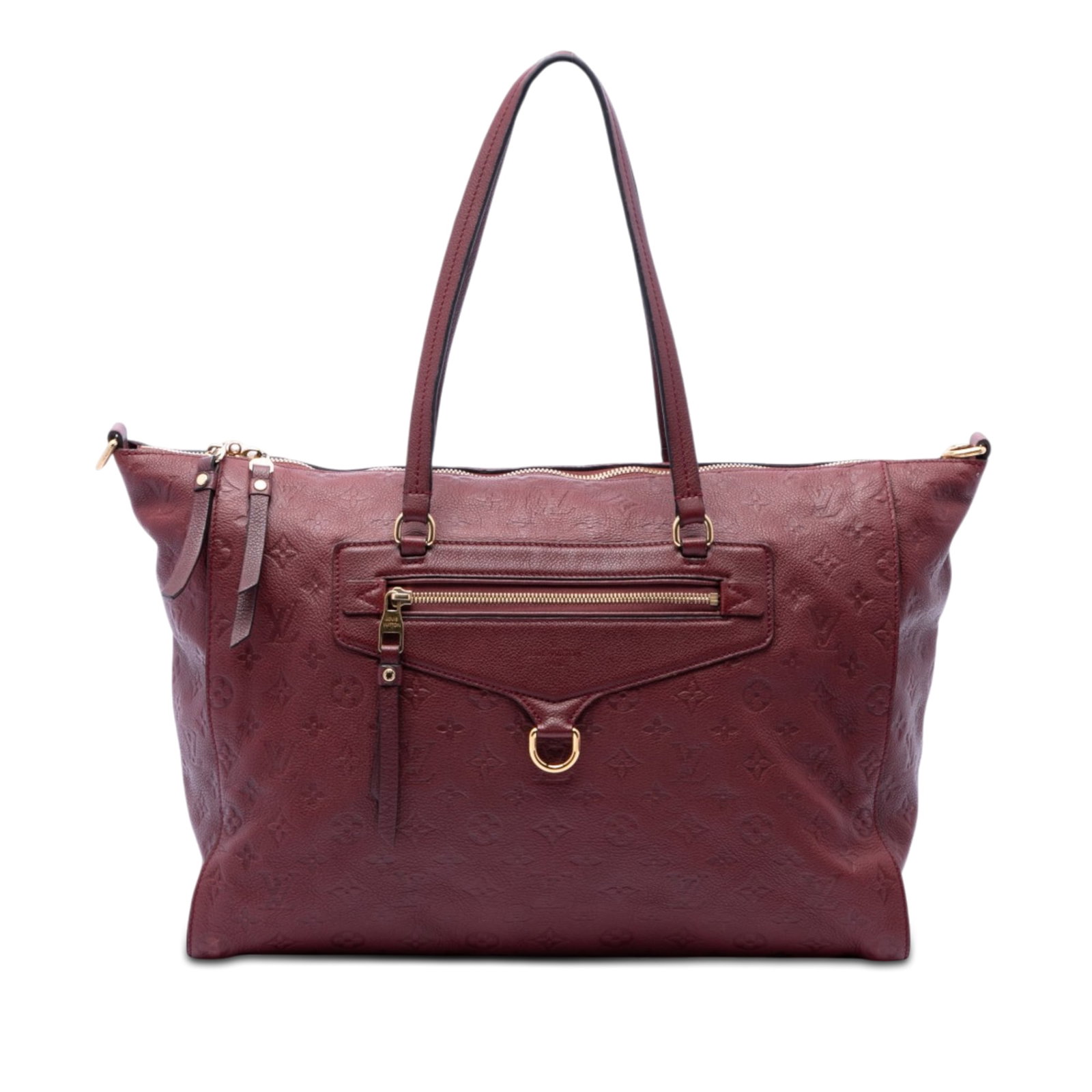 Louis Vuitton Lumineuse GM Monogram Empreinte Leather Tote Red: Louis Vuitton Lumineuse GM Monogram Empreinte Leather Tote Red This Louis Vuitton Monogram Empreinte Lumineuse GM is crafted from embossed monogram leather in a striking red hue. The bag features flat