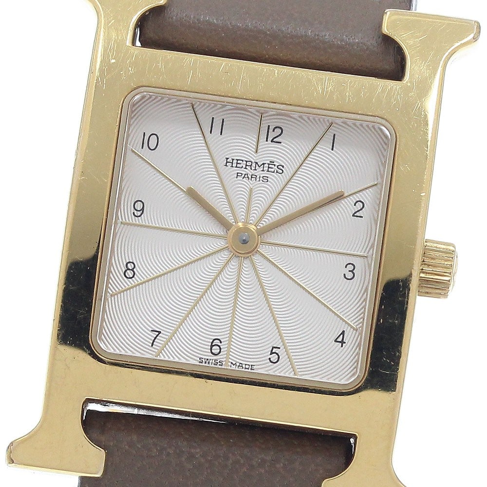 Hermes H-Watch Quartz Ladies Wristwatch HH1.201 White Dial (1 of 6)
