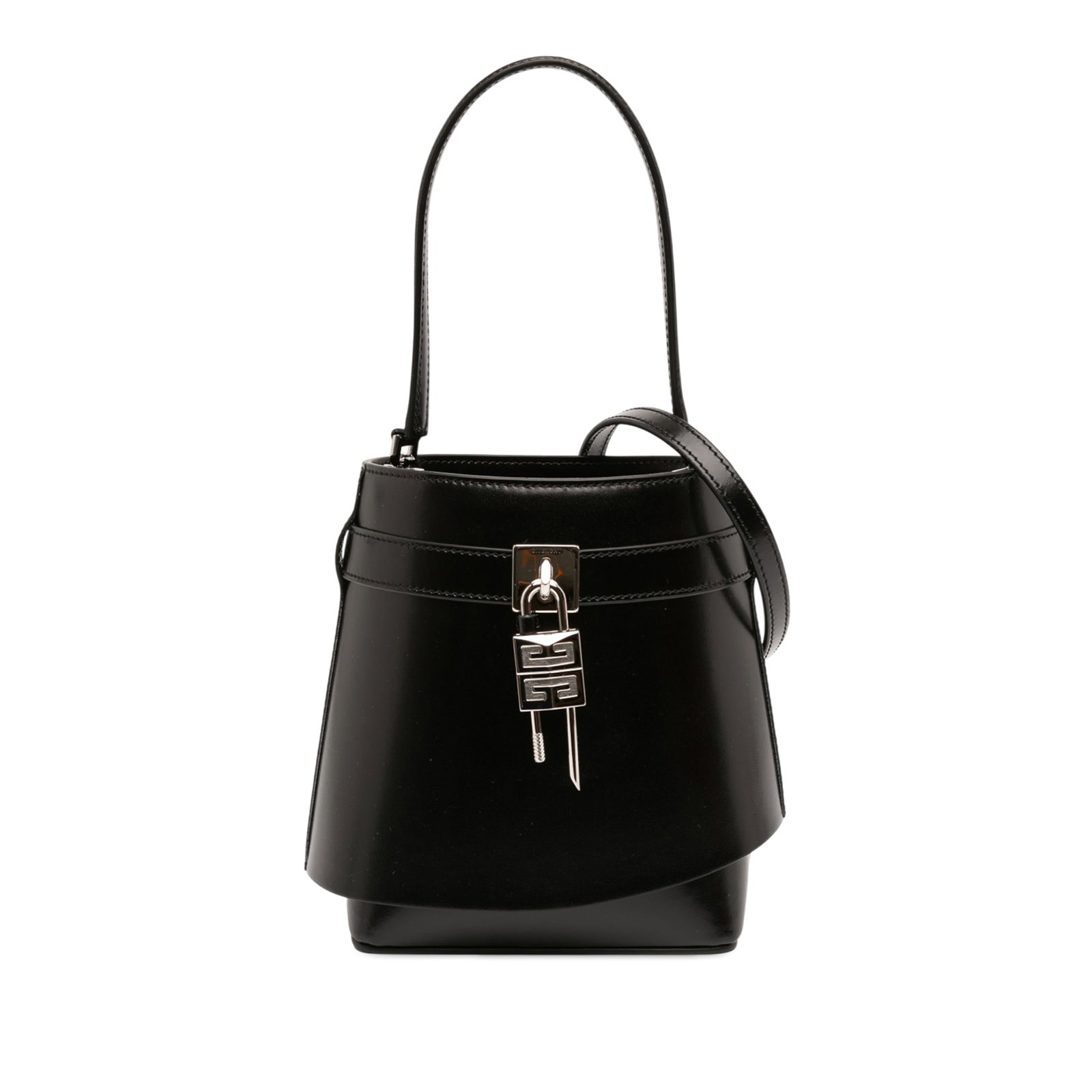 Givenchy Shark Lock Micro Leather Bucket Bag Black (1 of 8)